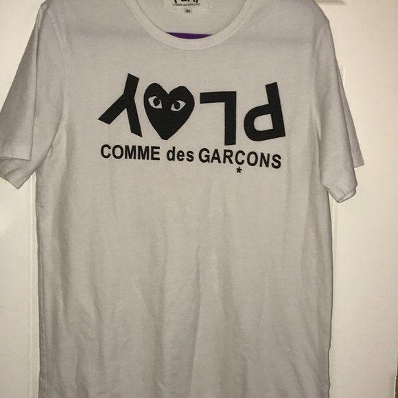 COMME DES GARÇONS PLAY PLAY - Logo Short Sleeve T Shirt - Size XL - CDG - Picture 6 of 15